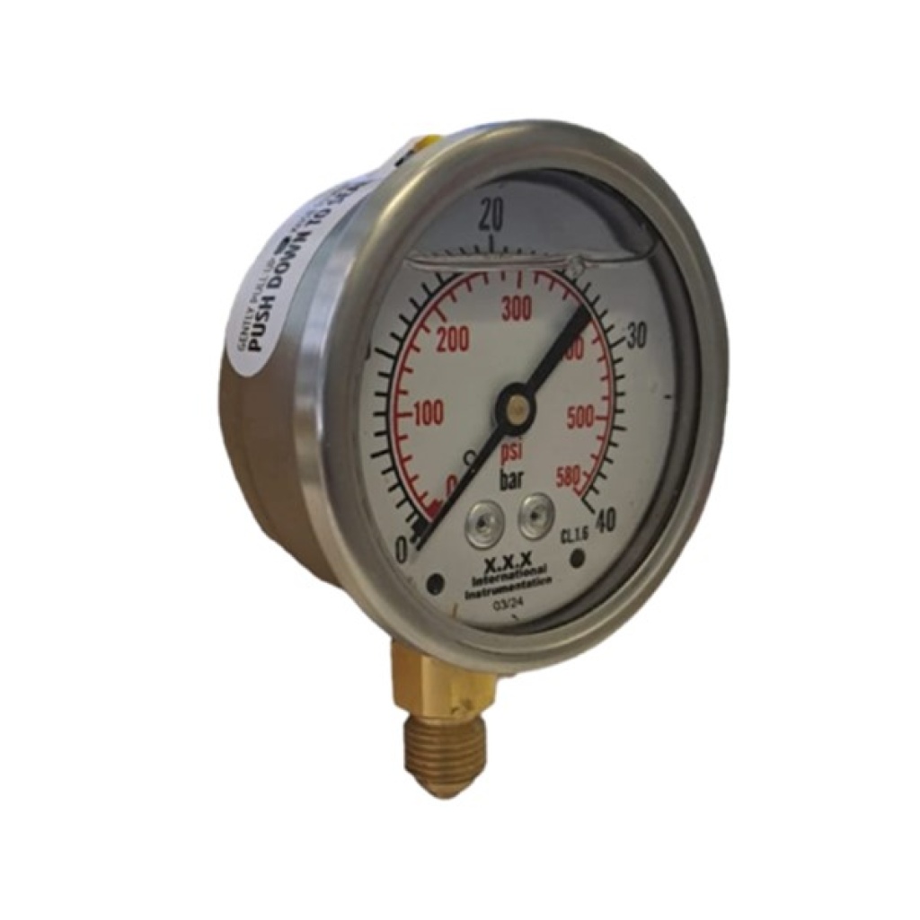 40 Bar Bottom Entry 63mm Pressure Gauge - Hydraulics Online