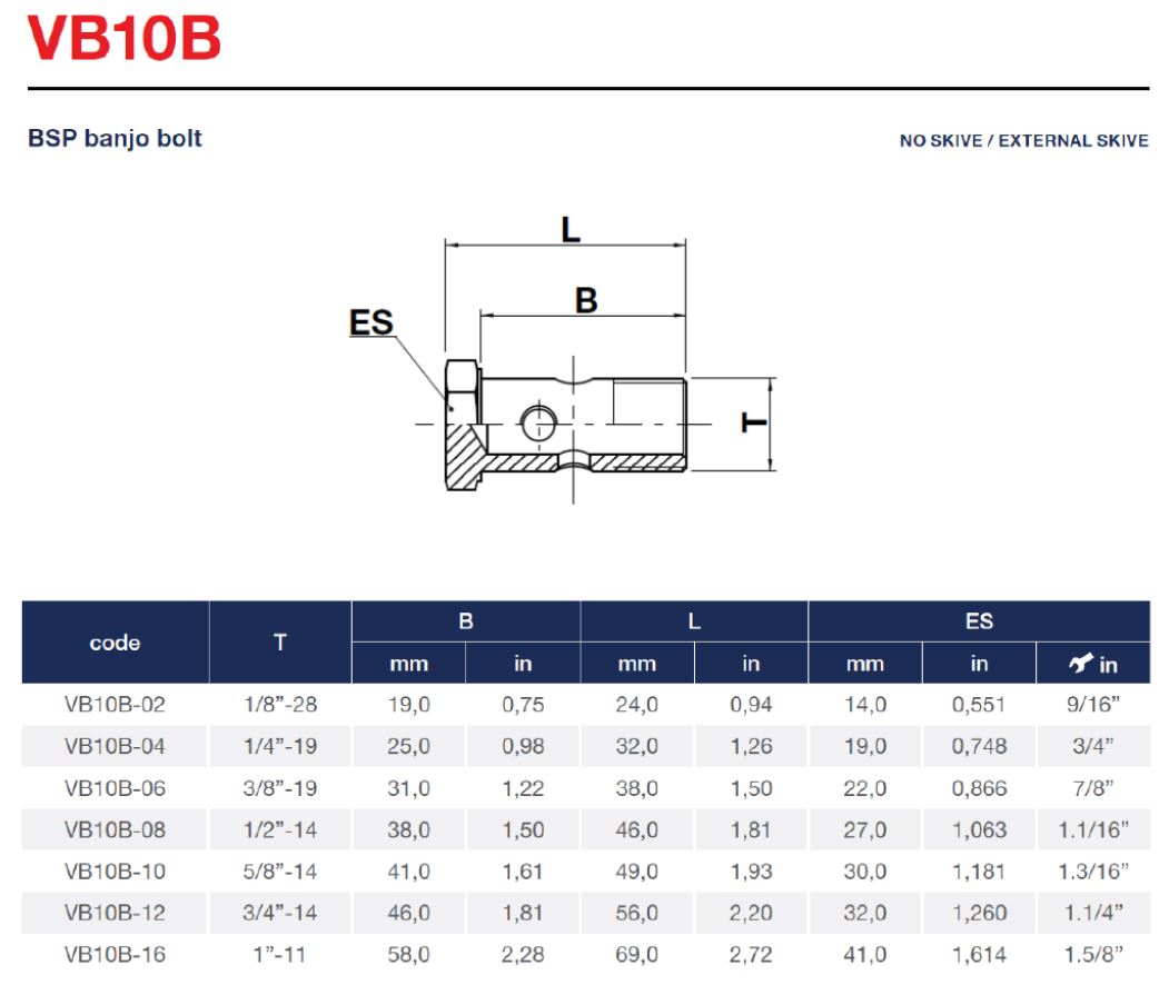 BSP 1/4" Banjo Bolt - Image 2