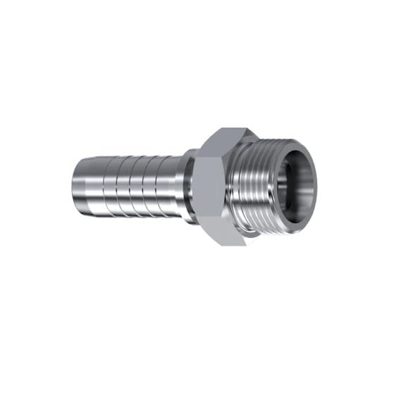 316SST Metric 06L Metric Male x 1/4" Hose End