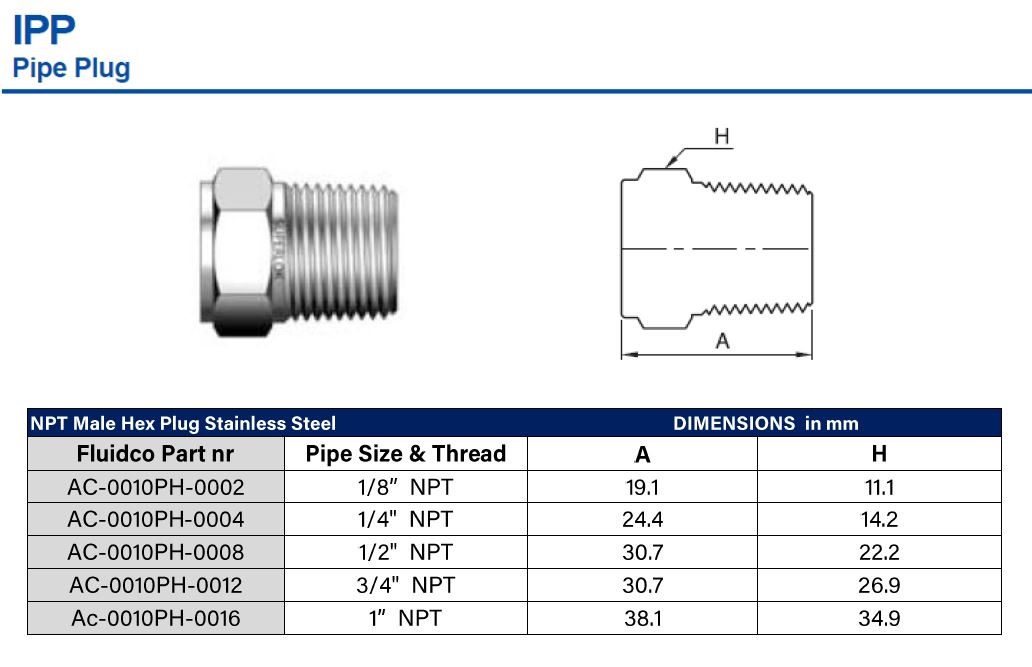 Stainless Steel 3/8" NPT Male Plug - Image 2