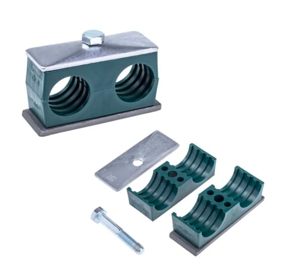 30mm OD Standard Duty Double Pipe Clamp