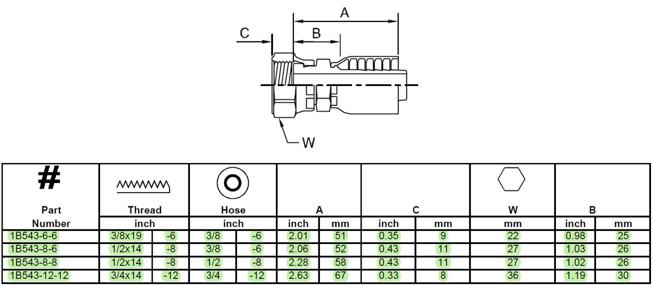 3/8" BSP Female Swivel Flat Face - 3/8" - Image 2