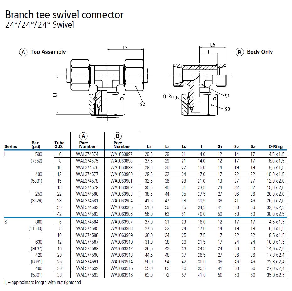 20S Metric M FS M Branch Tee - Image 3